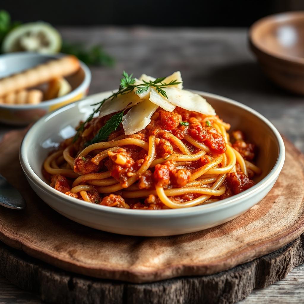Timballo di anelletti al forno palermitano con ragù, piselli e caciocavallo