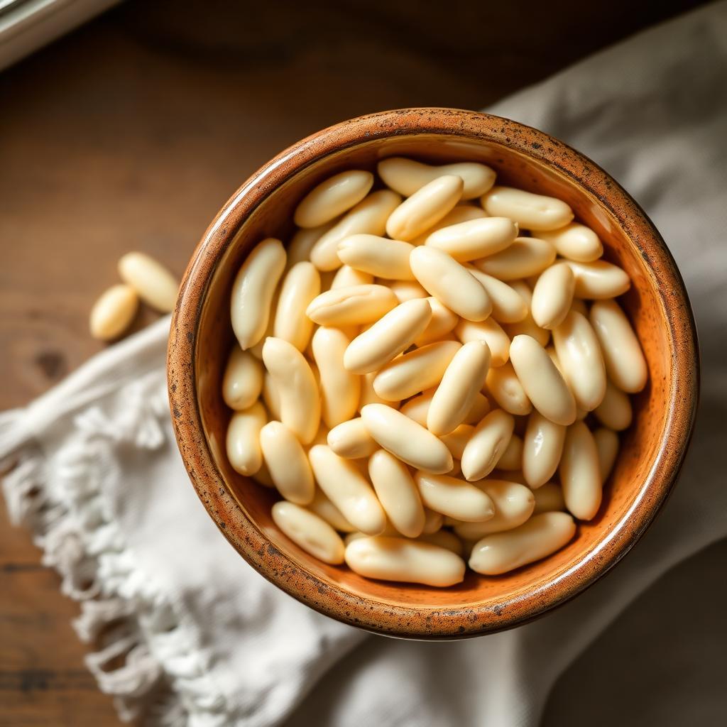 Fagioli Cannellini di Atina DOP bianchi allungati in ciotola di ceramica