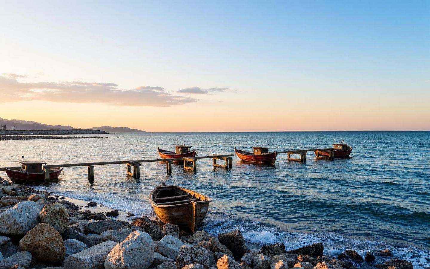 Costa dei Trabocchi nel Chietino con antichi trabocchi sul mare Adriatico