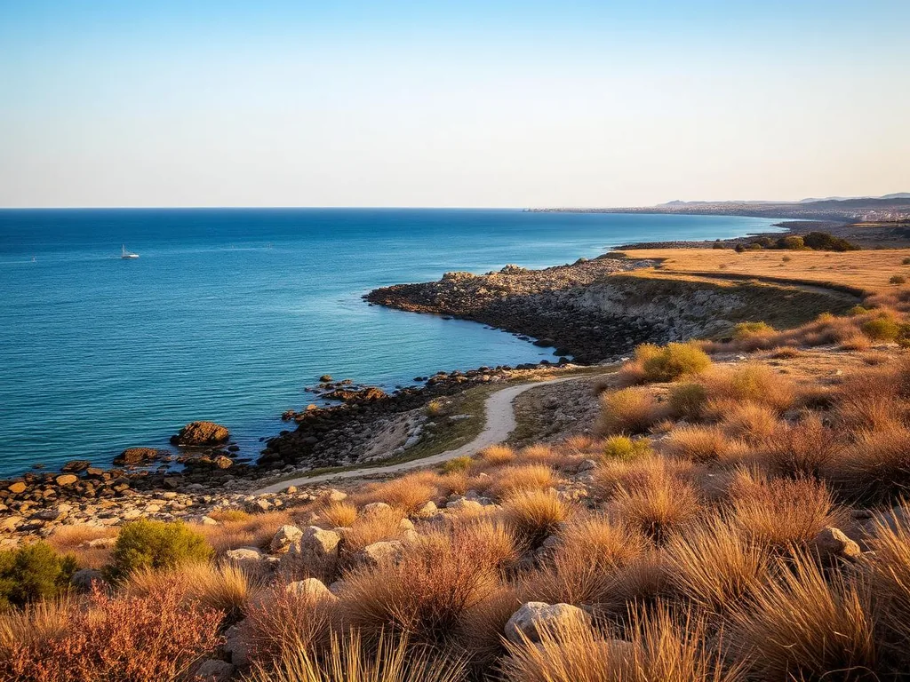 Costa ionica del Tarantino con macchia mediterranea e mare