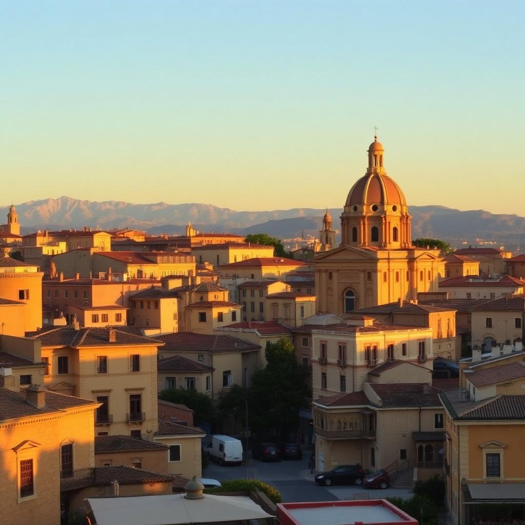 Noto barocca al tramonto in Val di Noto