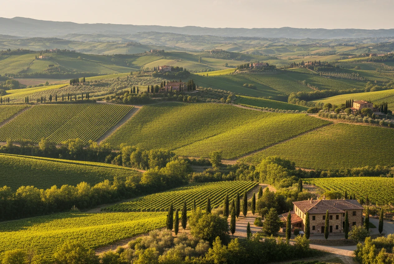 I vigneti del Chianti Classico sulle colline fra Firenze e Siena