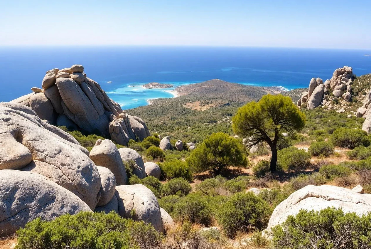 Le rocce di granito della Gallura fra la macchia mediterranea