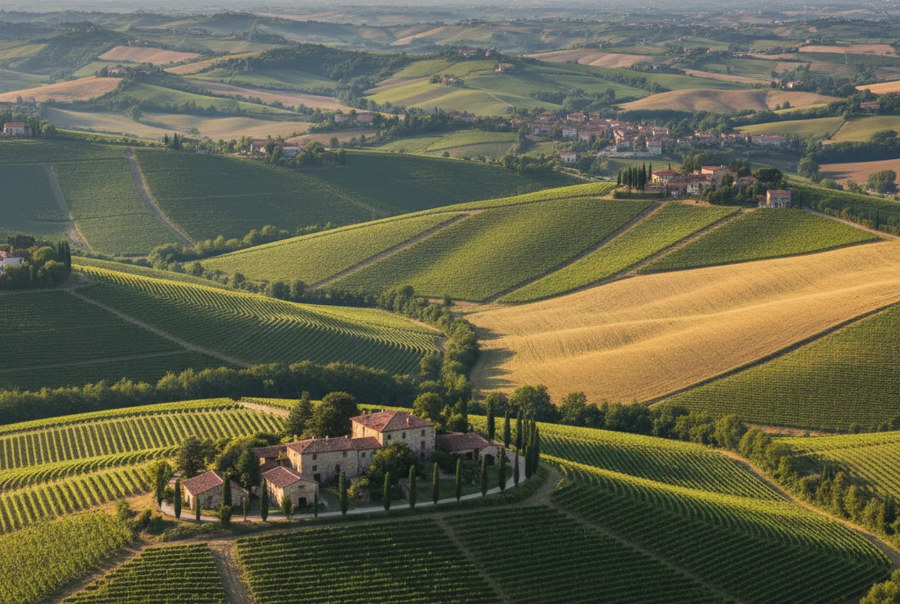 I vigneti di Barbera sulle colline del Monferrato astigiano