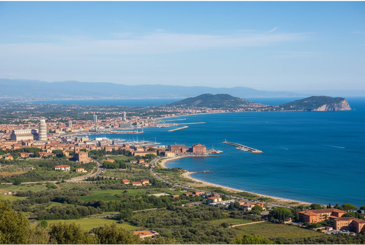 Il porto di Livorno con le barche dei pescatori all'alba
