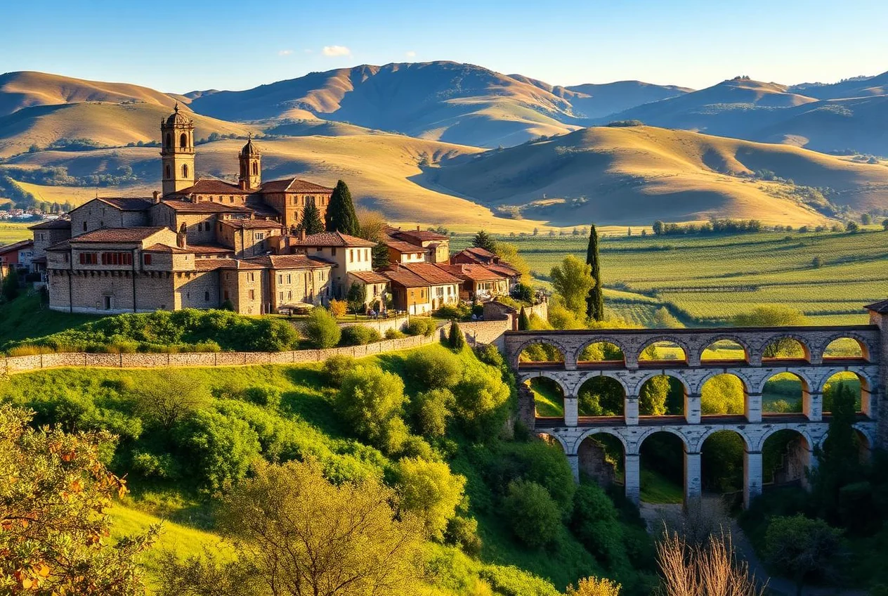 Il centro storico di Spoleto sulle colline umbre