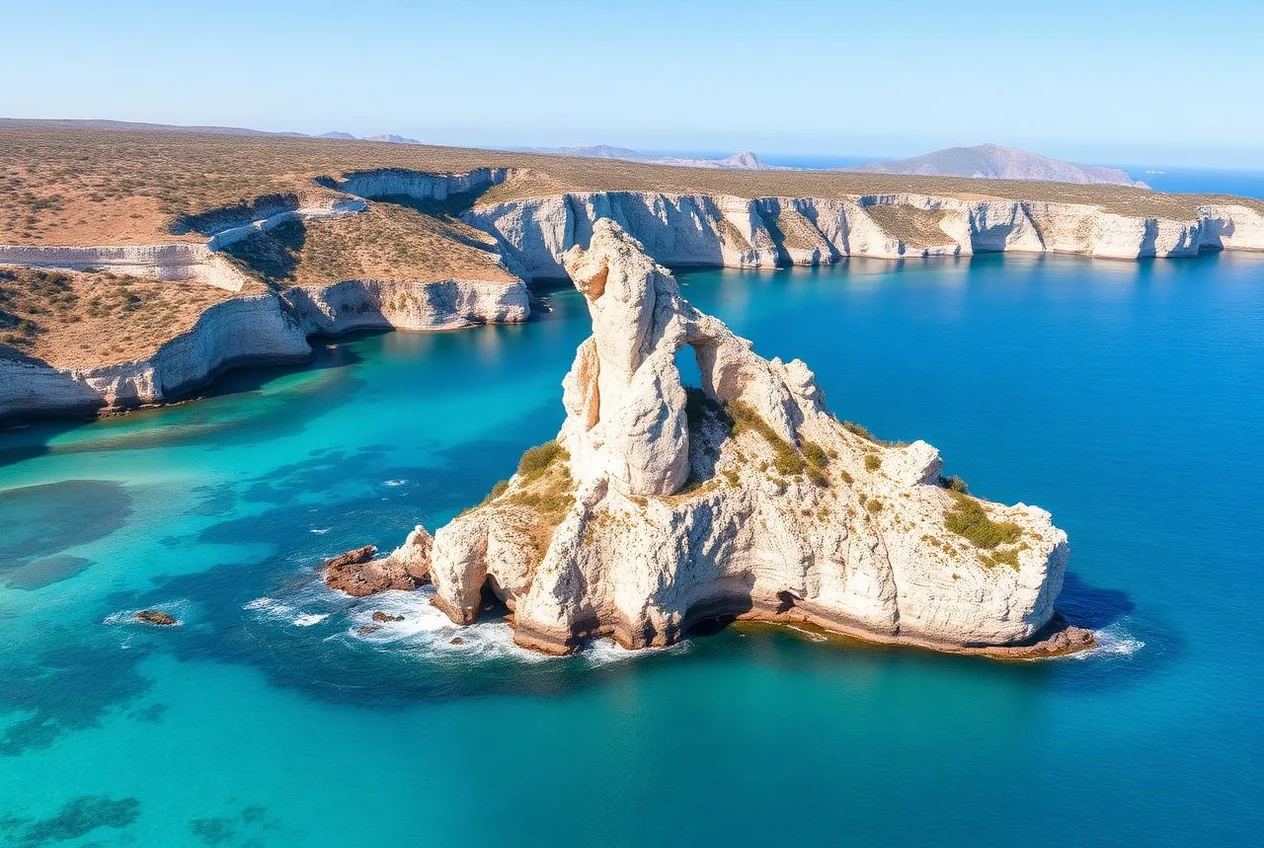 La costa dell'isola di San Pietro con il porto di Carloforte