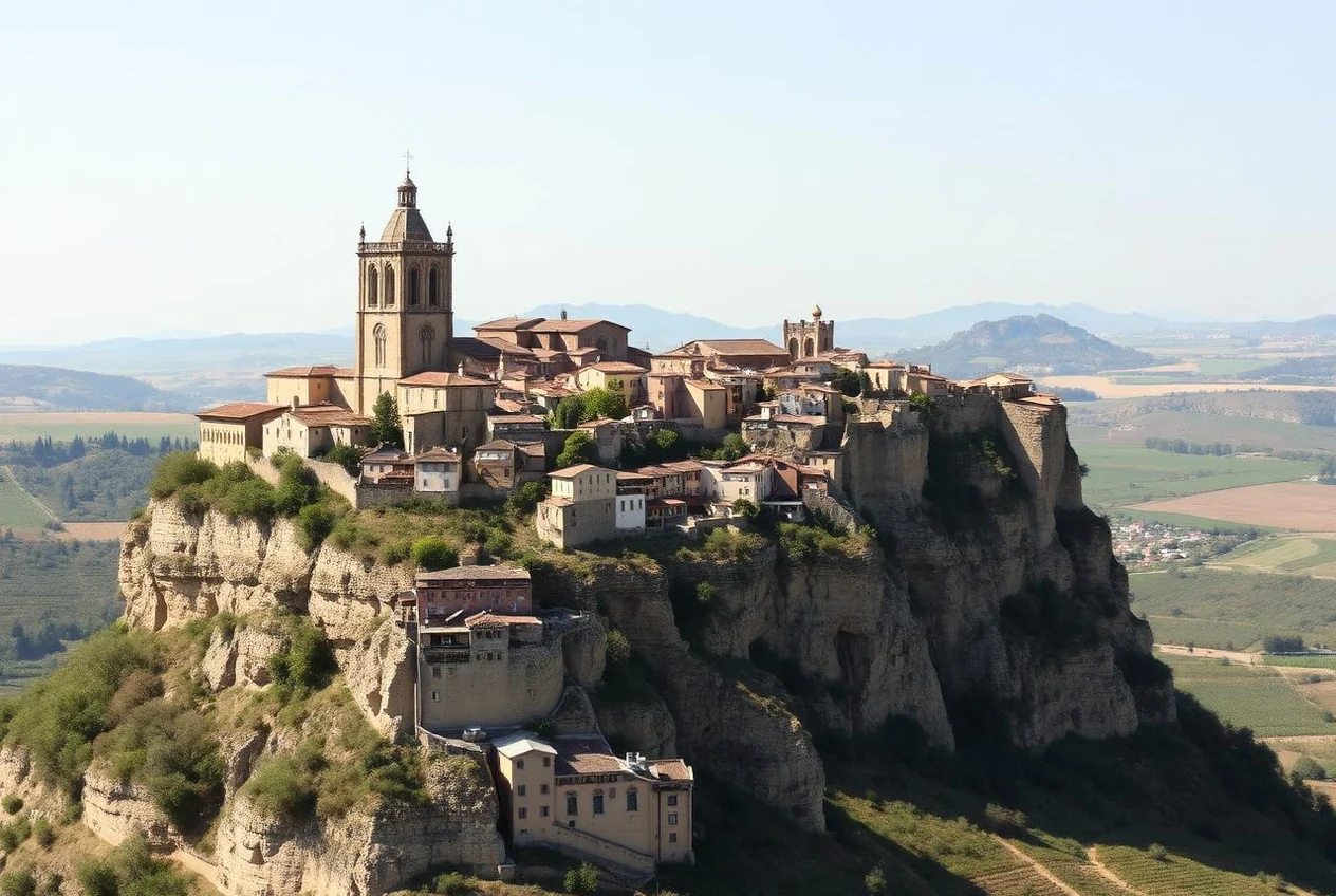 La rupe di Orvieto con il duomo affacciato sulla valle