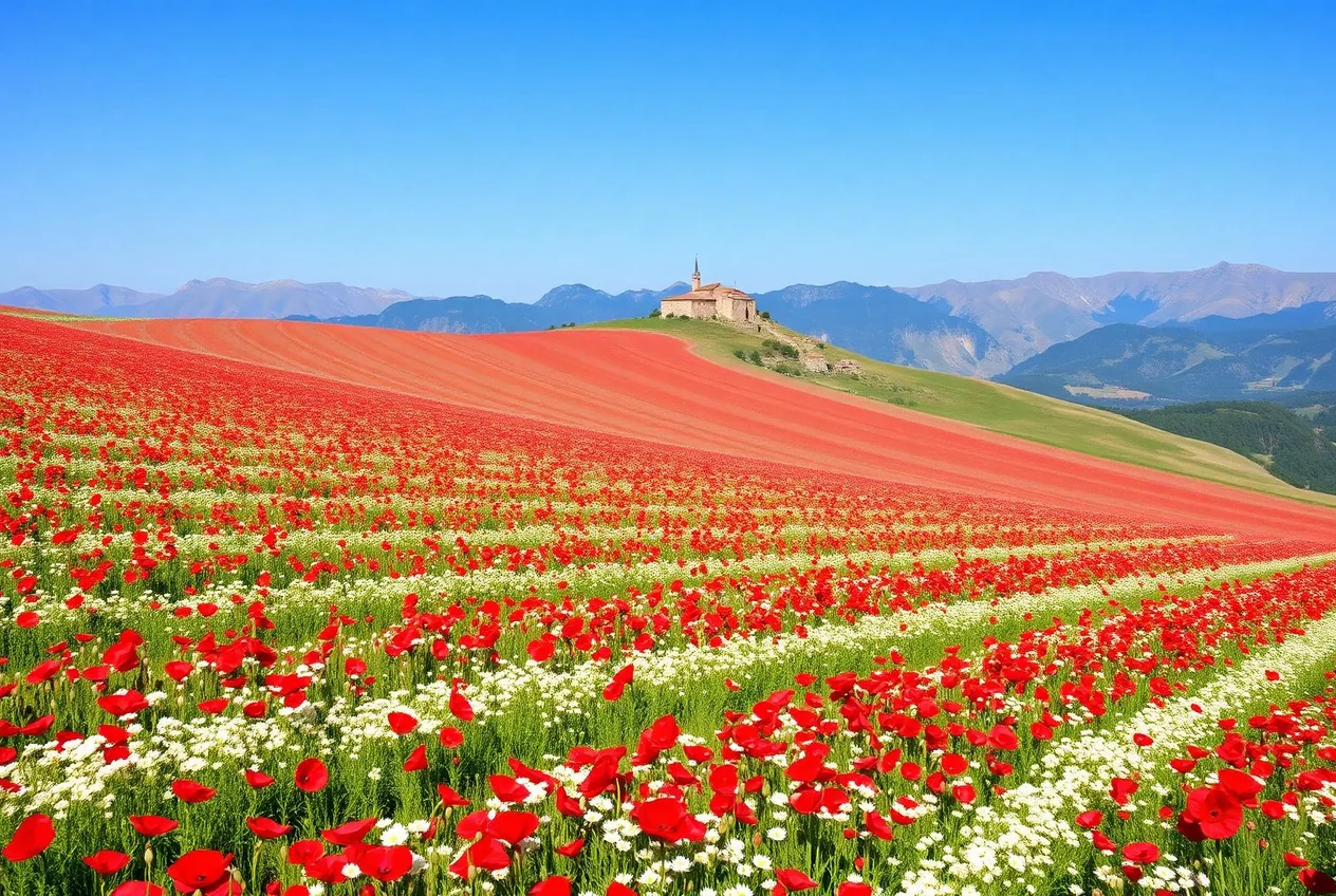 L'altopiano del Piano Grande di Castelluccio di Norcia in Valnerina
