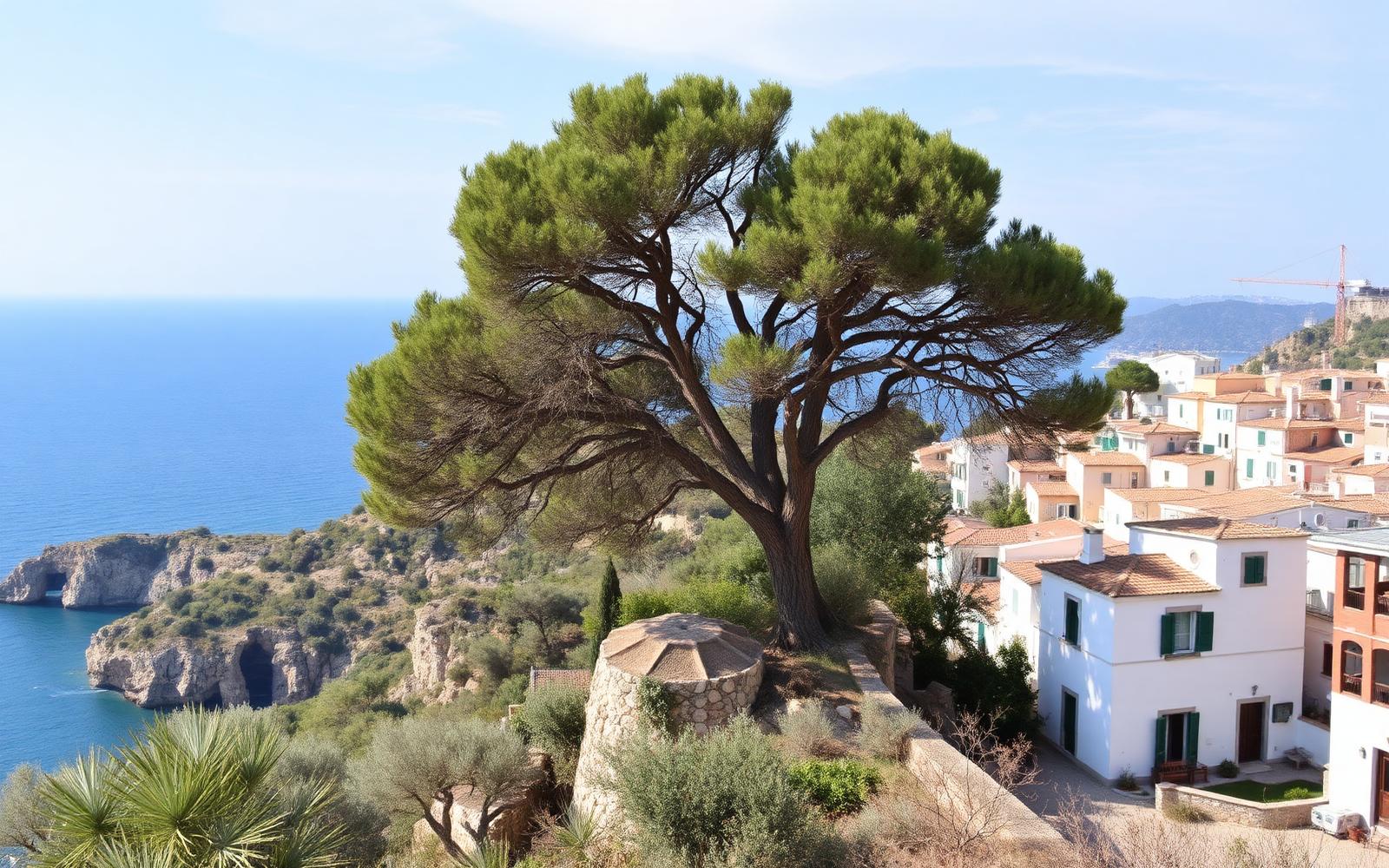 Costa cilentana con ulivi secolari e mare turchese