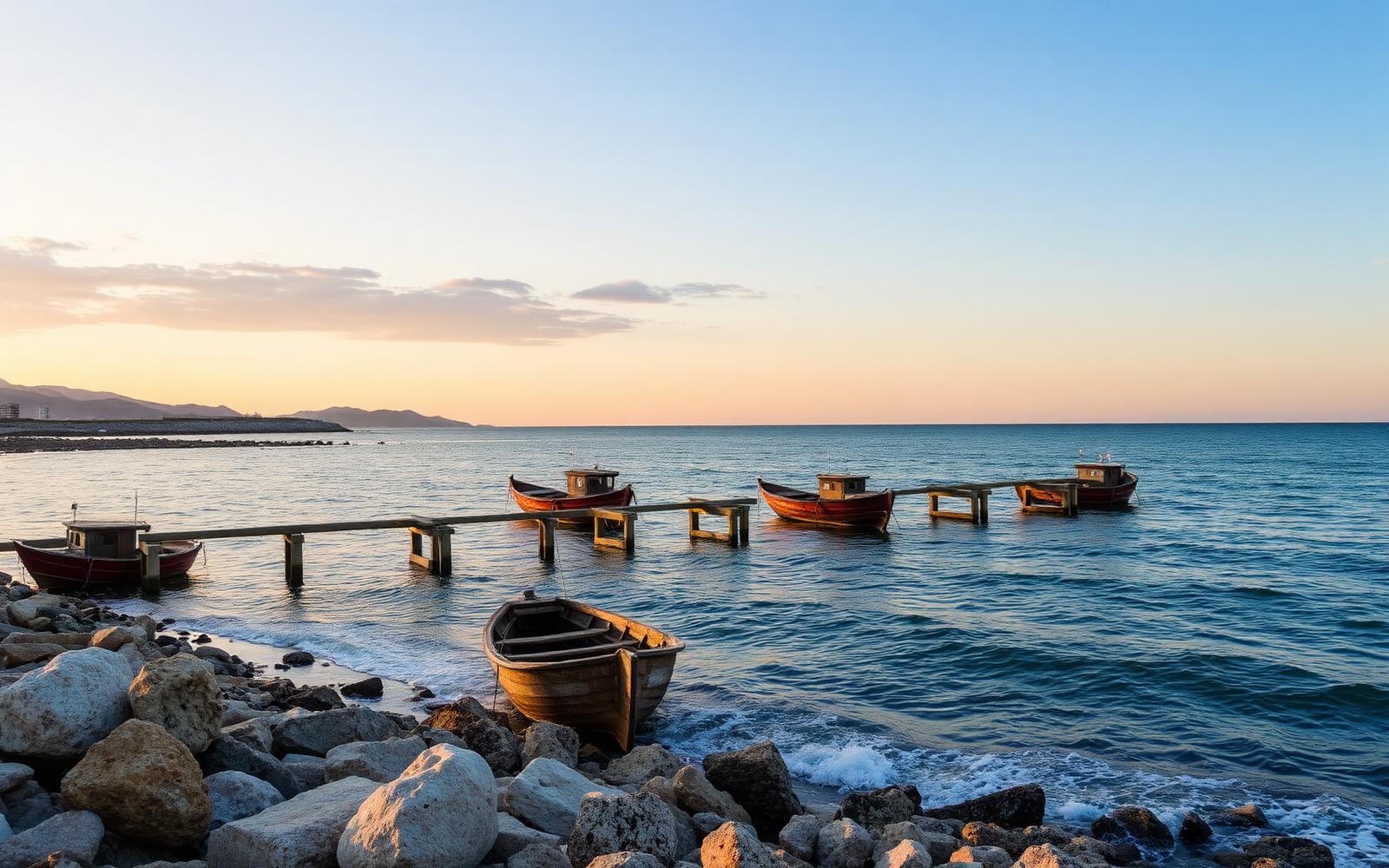 Costa dei Trabocchi abruzzese con antiche macchine da pesca in legno sul mare