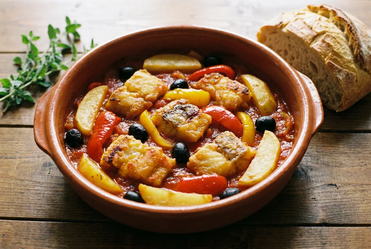 Baccalà alla calabrese con peperoni