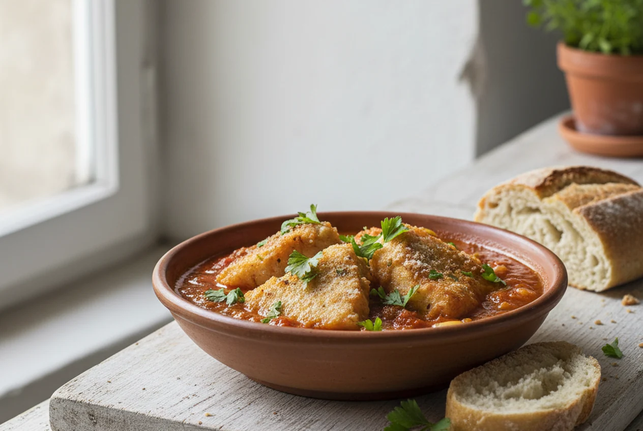 Baccalà alla livornese — Secondi piatti