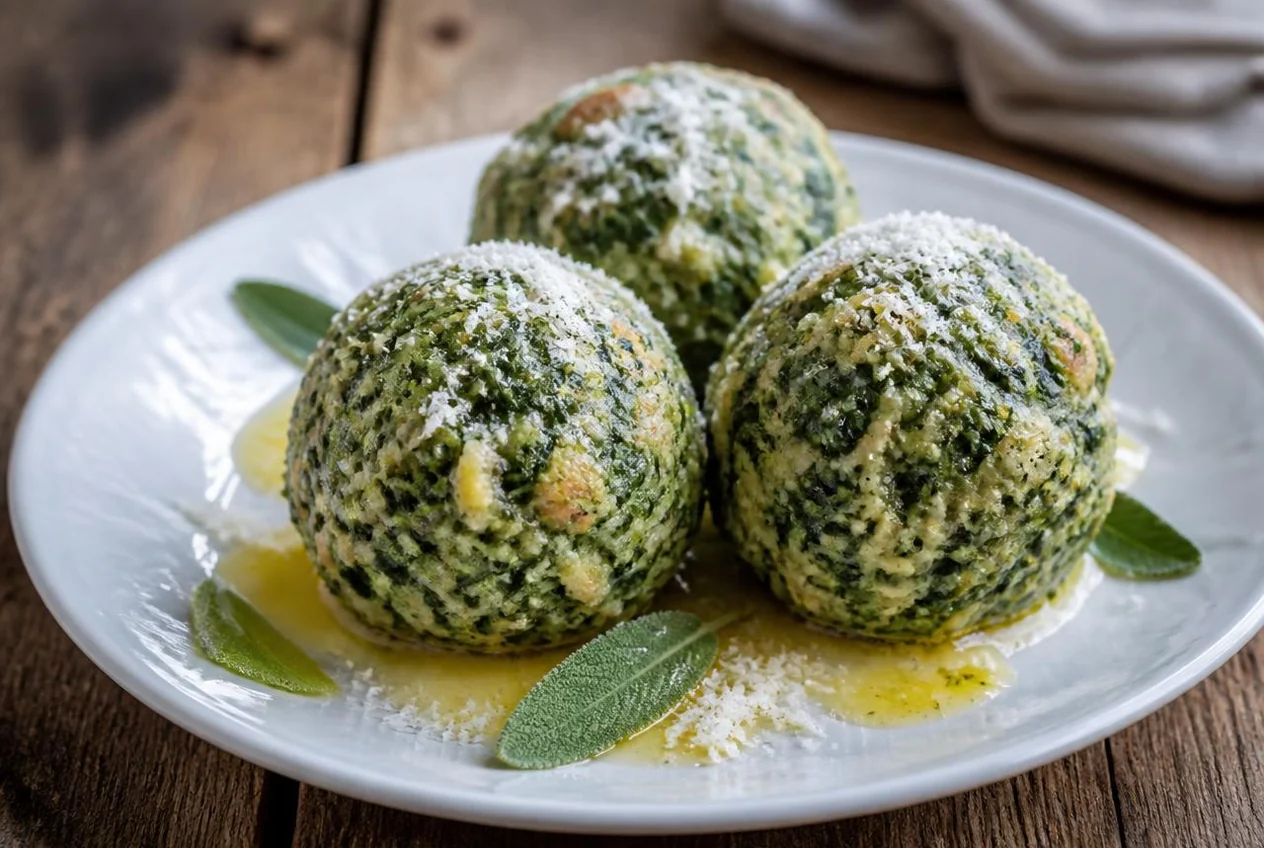 Canederli agli spinaci (Spinatknödel) — Primi piatti