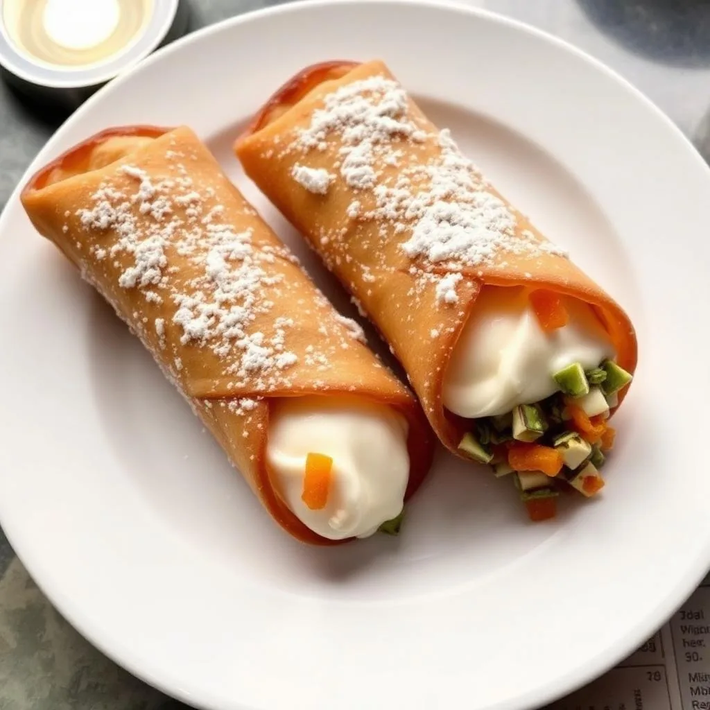 Cannoli siciliani ripieni di ricotta di pecora e decorati con pistacchio di Bronte