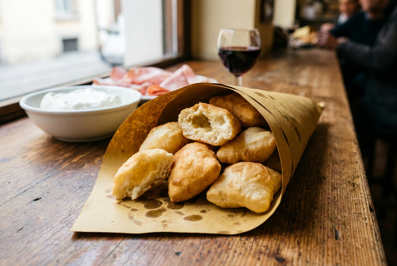 Crescentine fritte bolognesi — Street food
