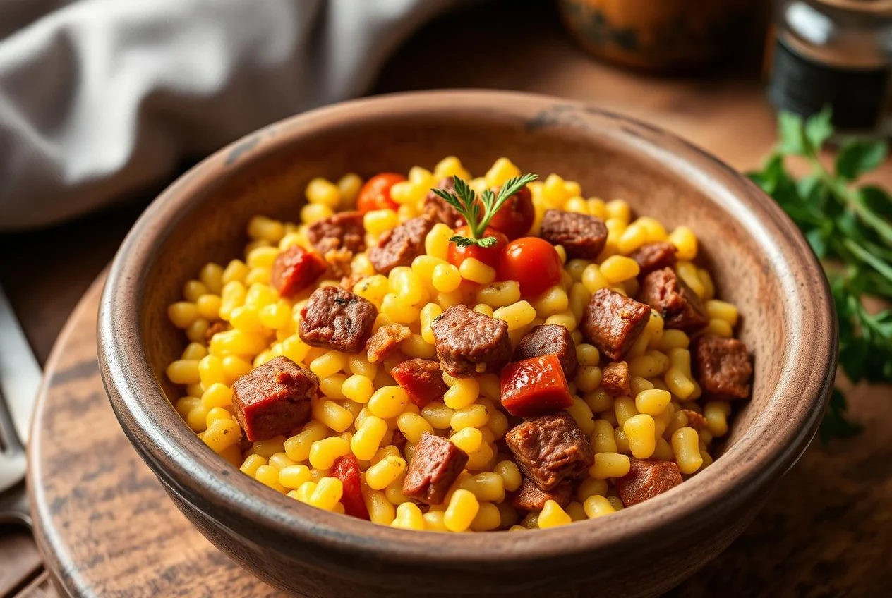 Fregola con salsiccia e zafferano — Primi piatti