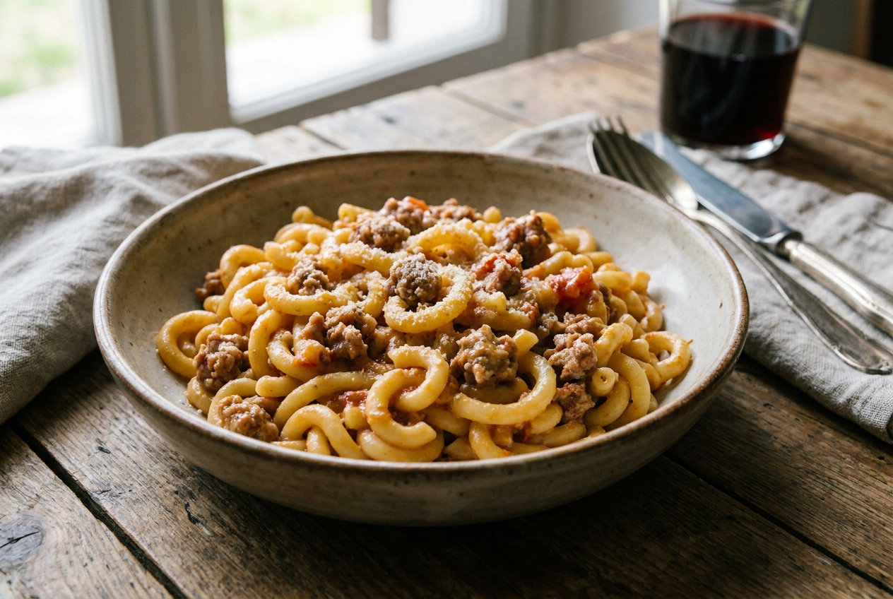 Gramigna con la salsiccia — Primi piatti