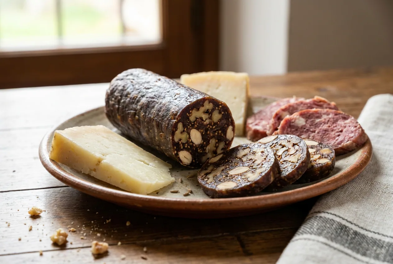 Salame di fichi marchigiano al piatto — Antipasti