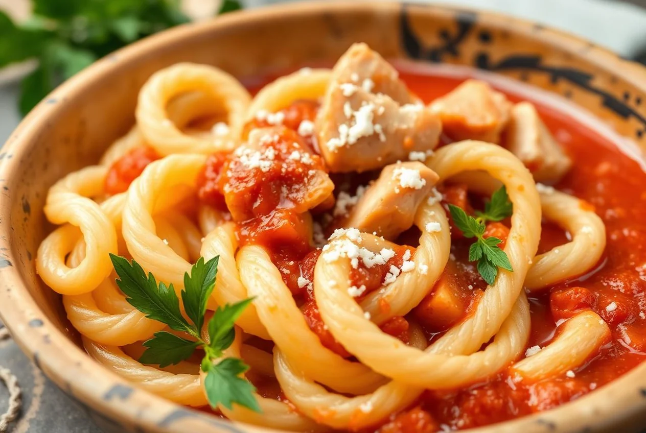 Lorighittas con sugo di pollo — Primi piatti