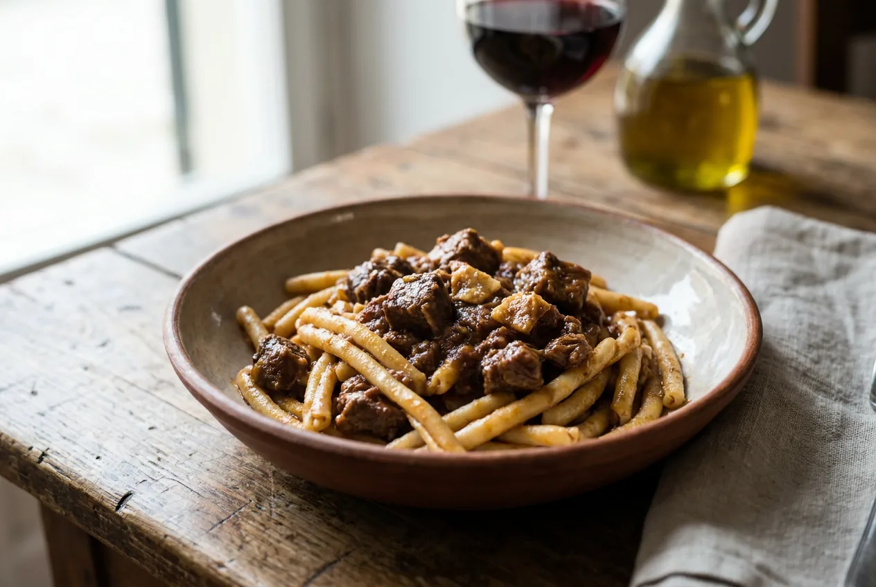 Maccheroni al ferretto con ragù di capra — Primi piatti
