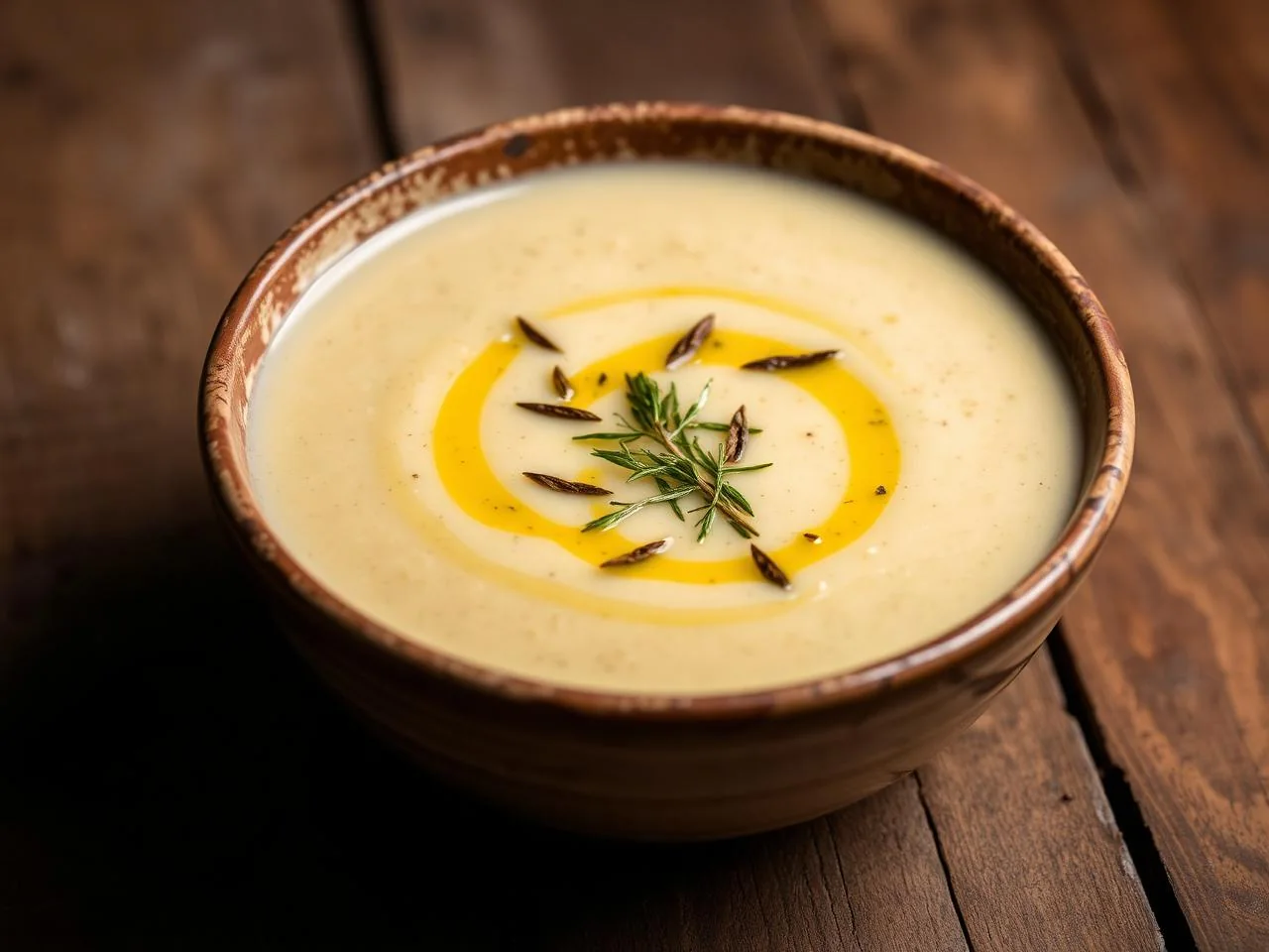 Maccu di fave secche siciliano denso, con finocchietto e olio