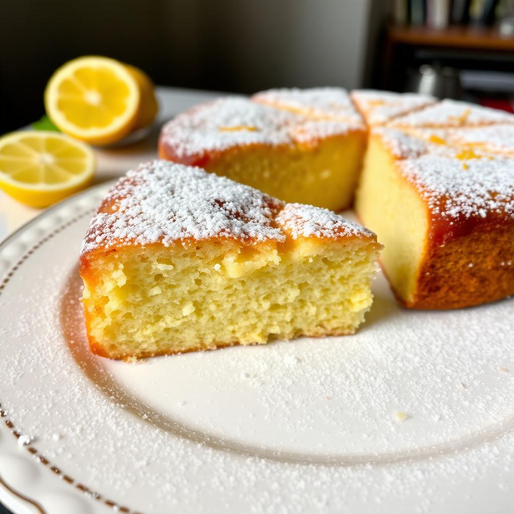 Migliaccio napoletano al semolino e ricotta con zucchero a velo