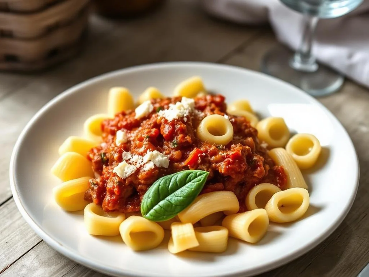 Minchiareddhi salentini al ragù di maiale con ricotta forte