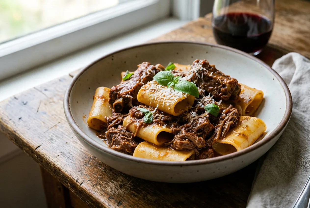 Paccheri al ragù napoletano cotto a lungo con carne