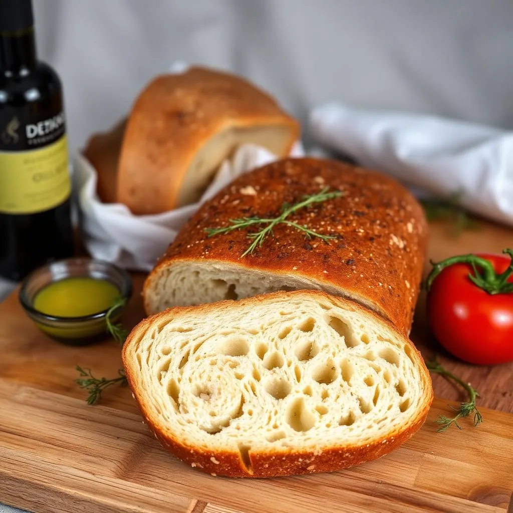 Pane cunzato siciliano aperto con pomodoro, acciughe, primosale e origano