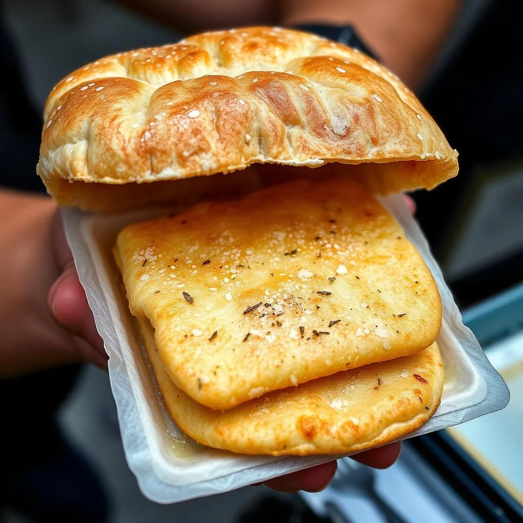 Panelle palermitane di farina di ceci fritte servite nel pane con sesamo