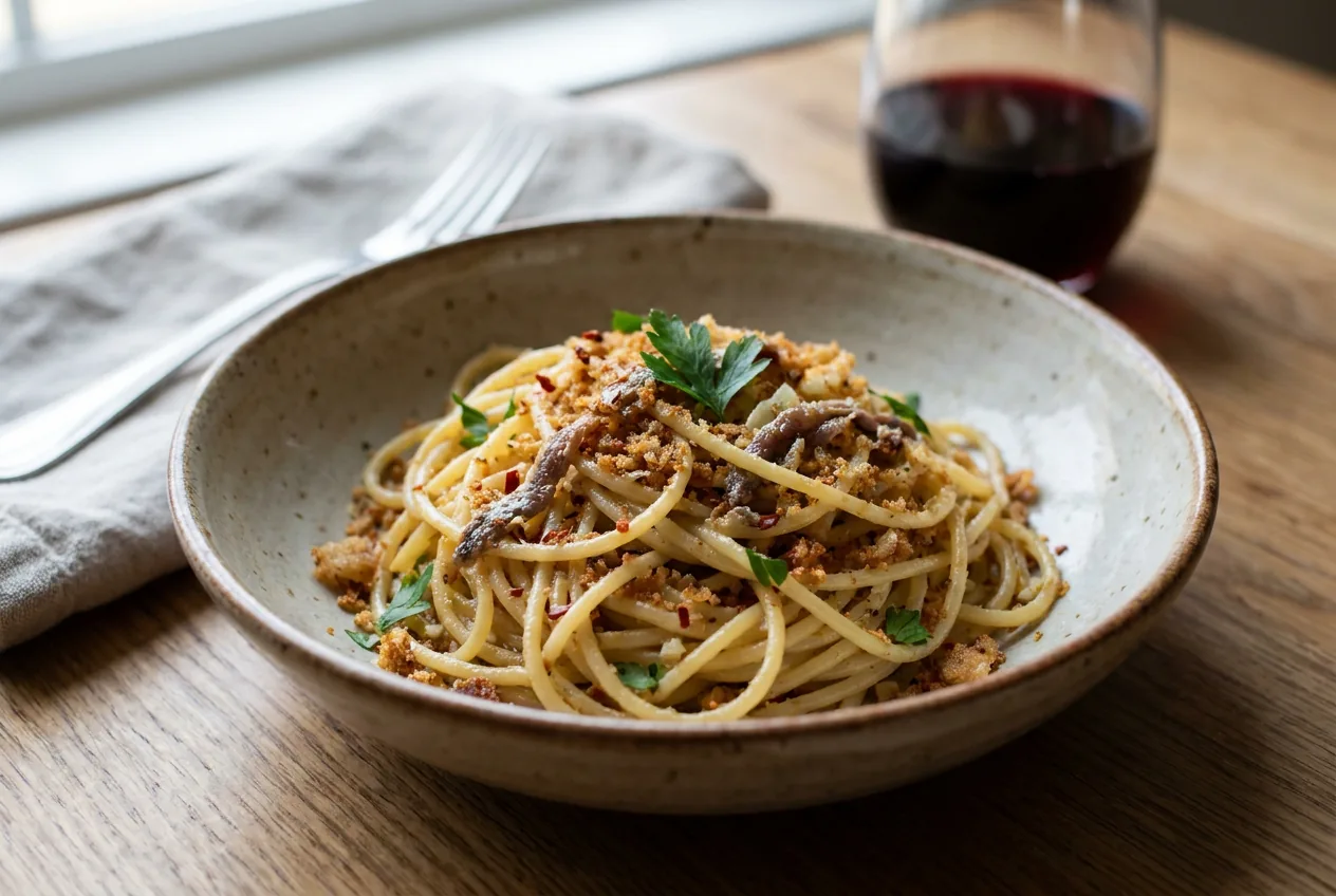 Pasta con la mollica (mullica atturrata) — Primi piatti