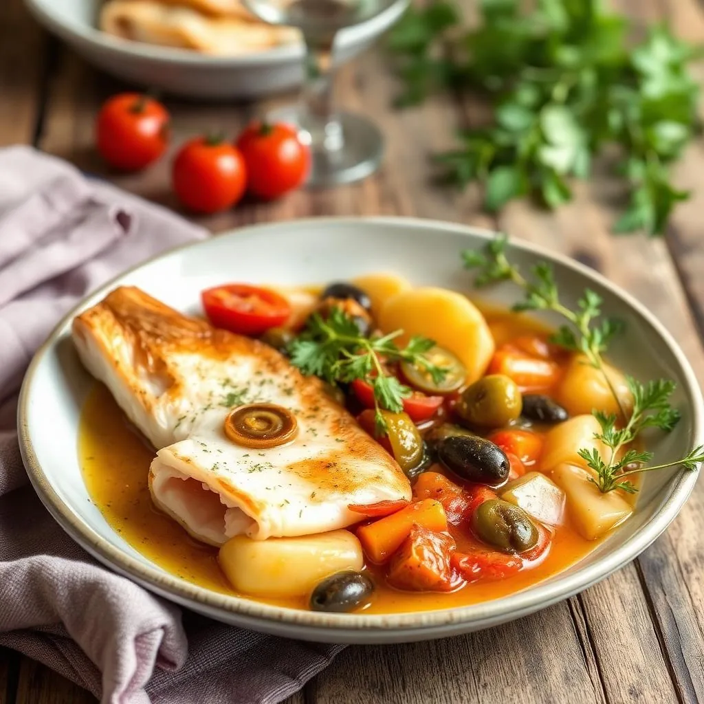 Pesce spada alla ghiotta messinese in umido con olive, capperi e patate