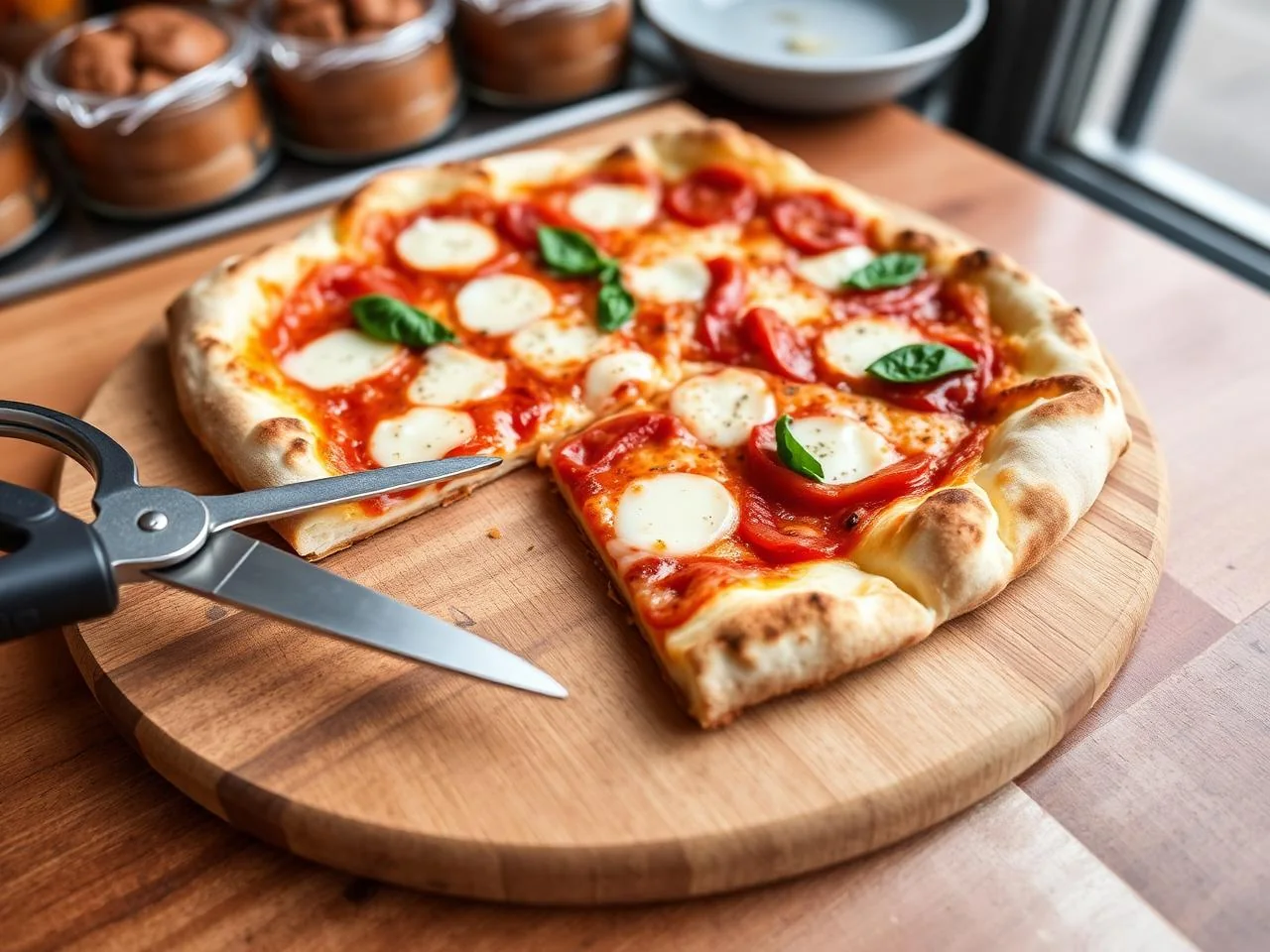 Pizza al taglio romana in teglia rettangolare tagliata a rettangoli