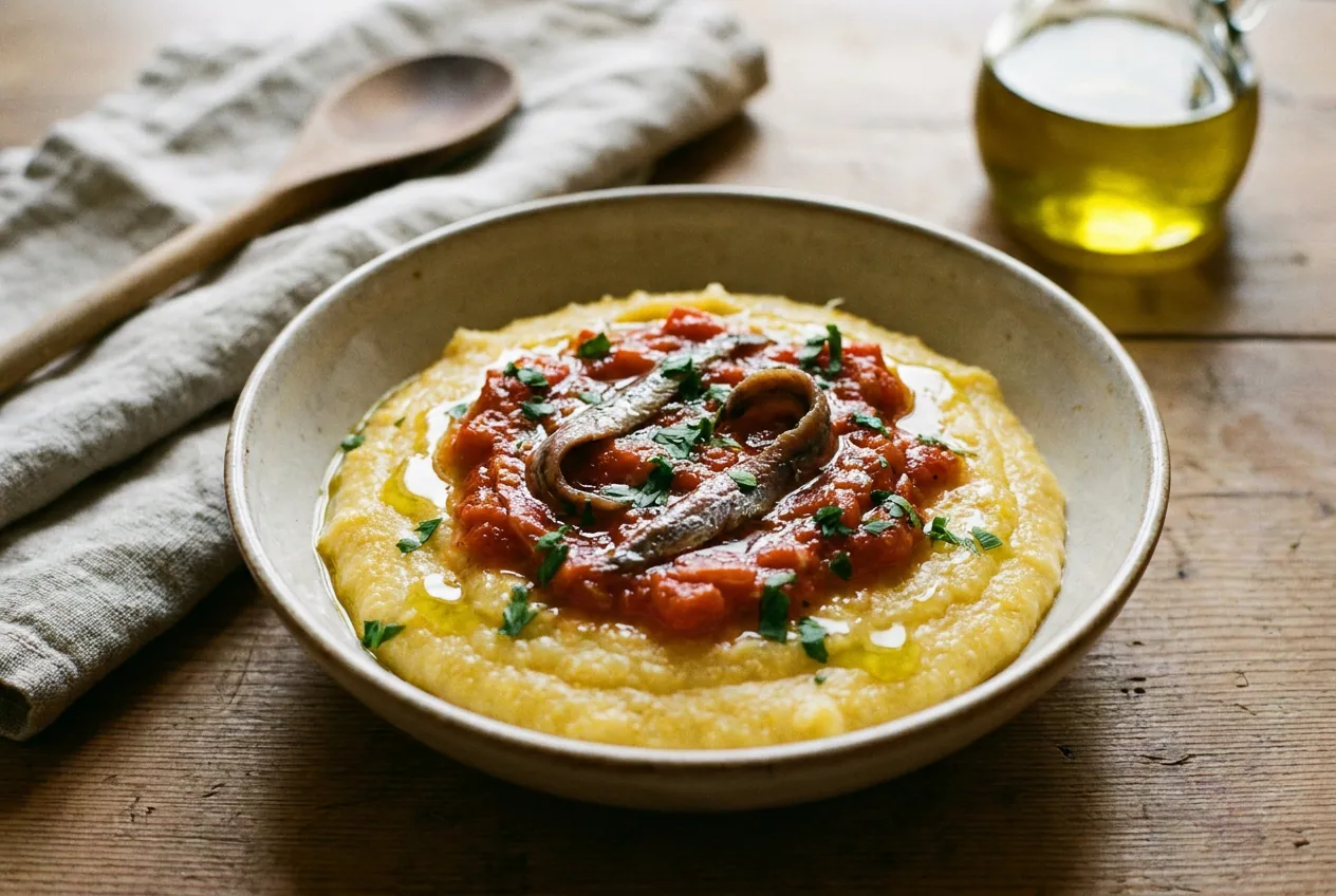 Polenta con le alici — Primi piatti