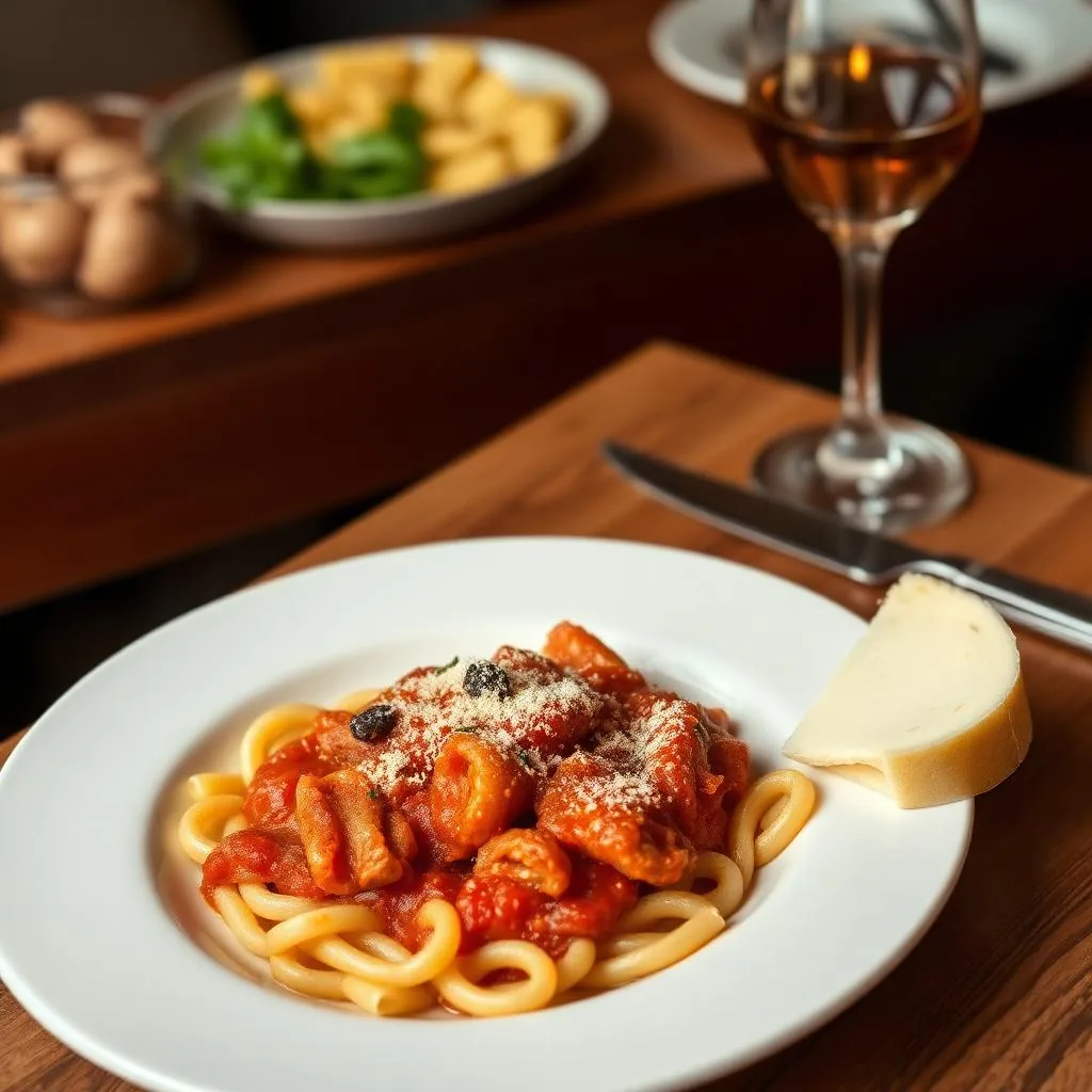 Rigatoni con la pajata al sugo di pomodoro e Pecorino Romano