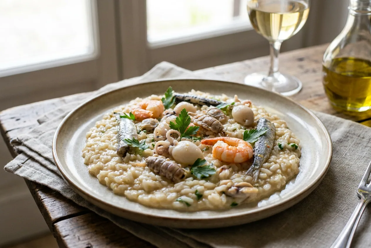Risotto alla marchigiana con pesce dell'Adriatico — Primi piatti