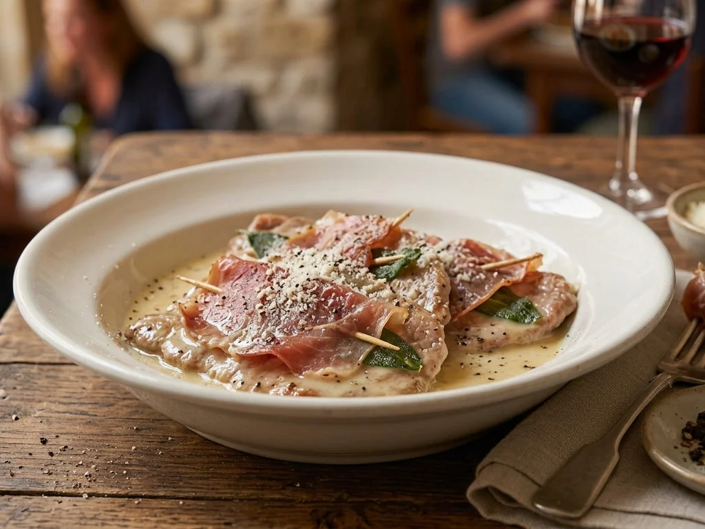 Saltimbocca alla romana con vitello, prosciutto crudo e salvia