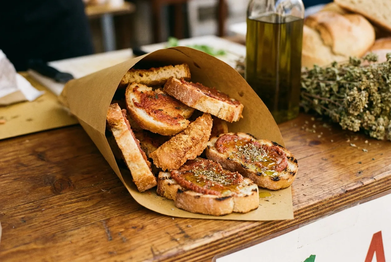 Sardella su pane e bruschette — Street food