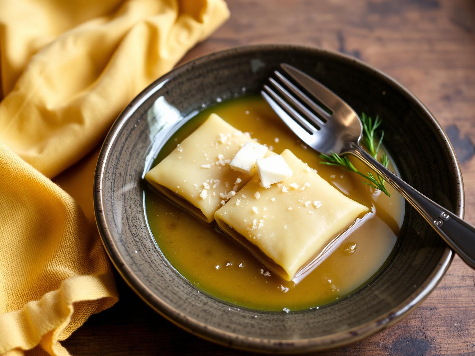 Scrippelle 'mbusse teramane in brodo di gallina con pecorino