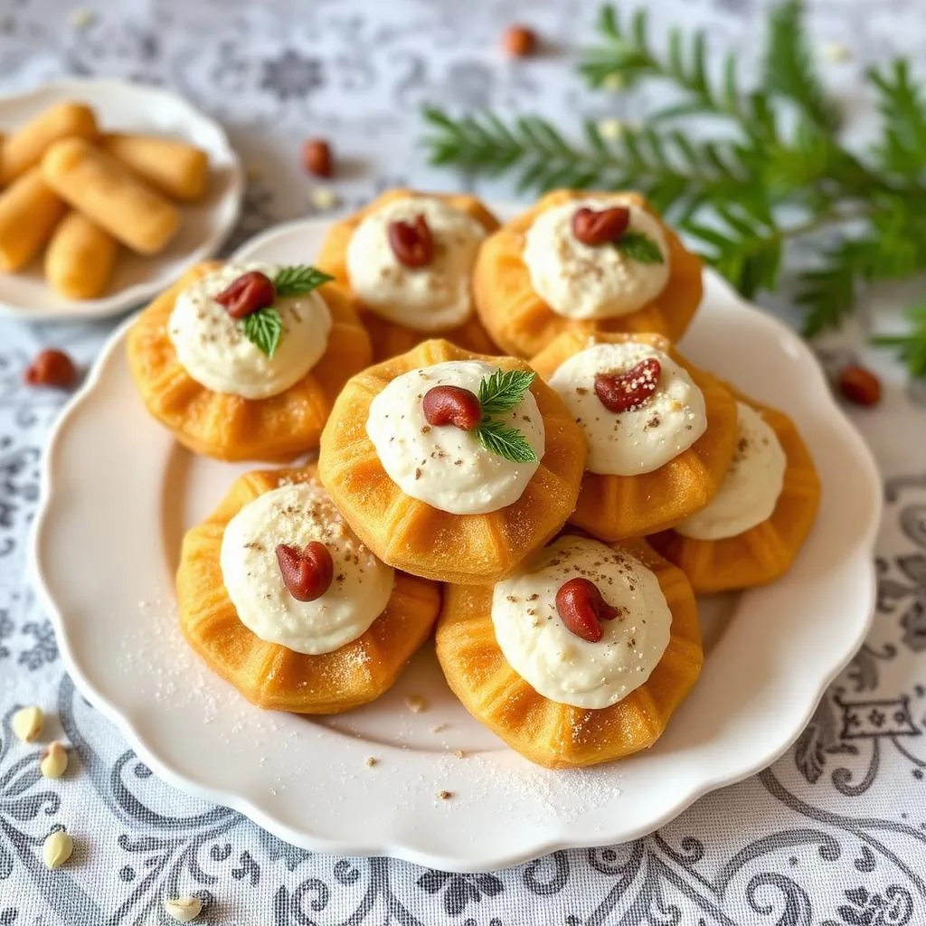 Sfinci di San Giuseppe palermitane fritte e farcite con ricotta e pistacchio