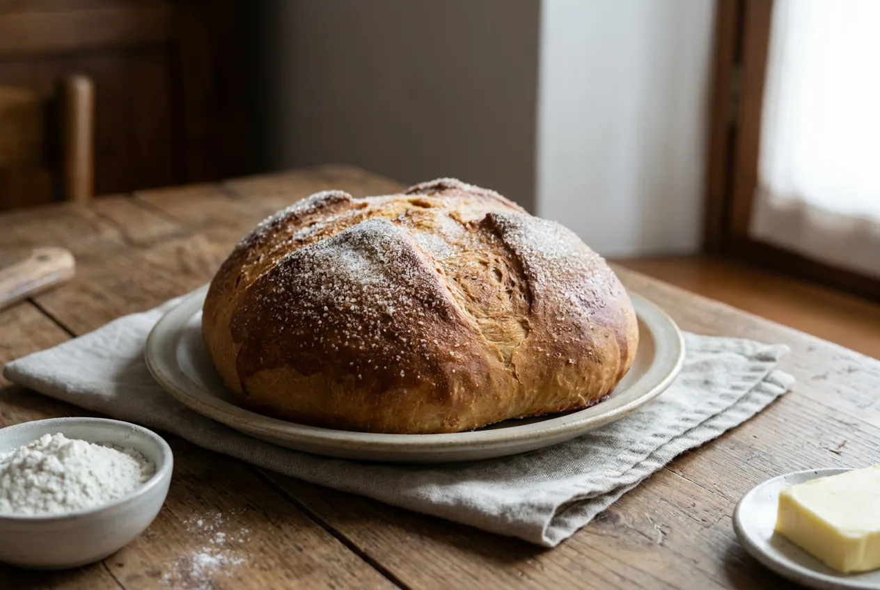 Spongada valtellinese, pane dolce soffice tagliato a spicchi, con crosta dorata