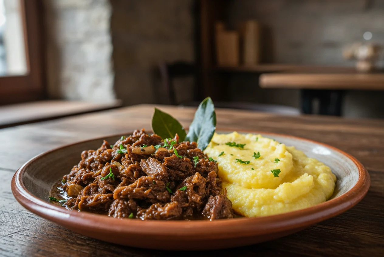 Tapulone, carne d'asino battuta e cotta nel vino rosso, piatto novarese