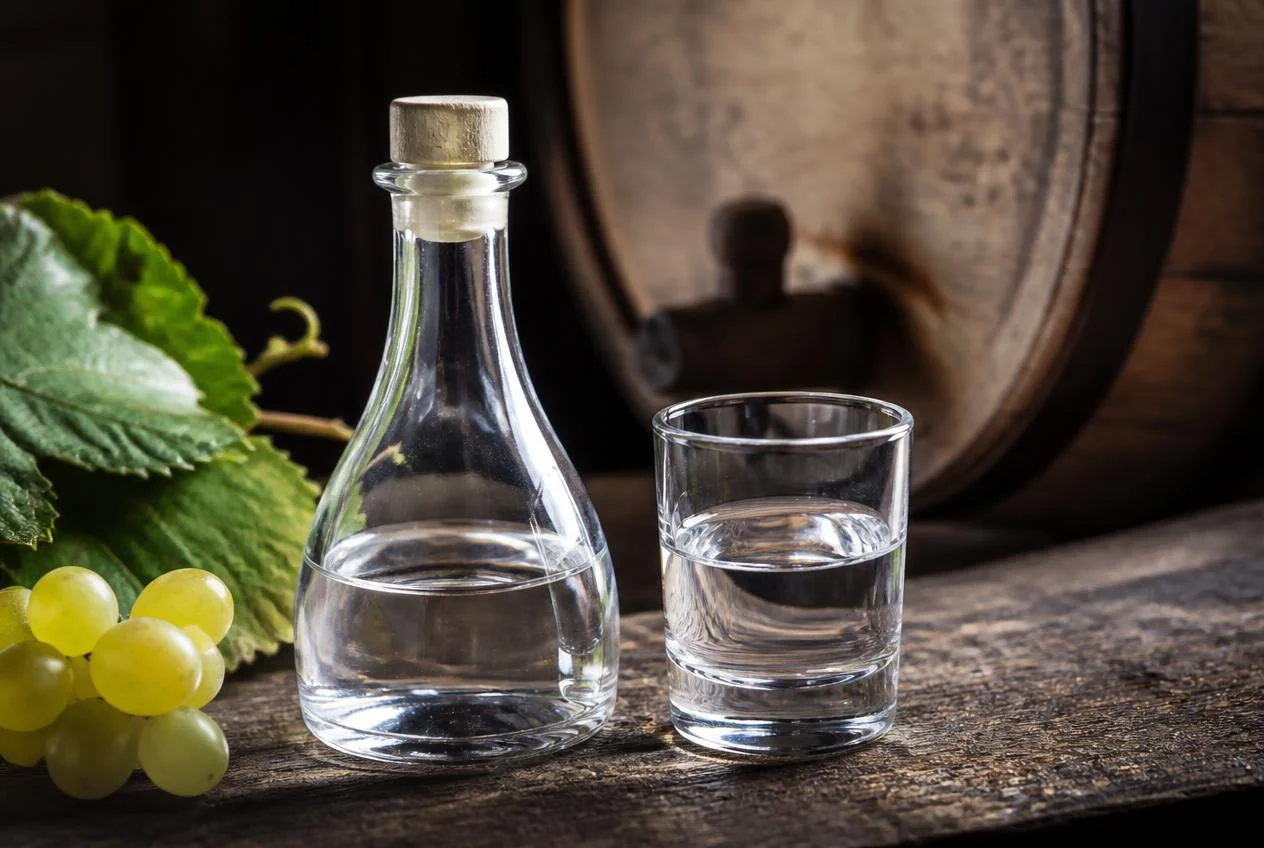 Acquavite di vino siciliana distillata in alambicco di rame