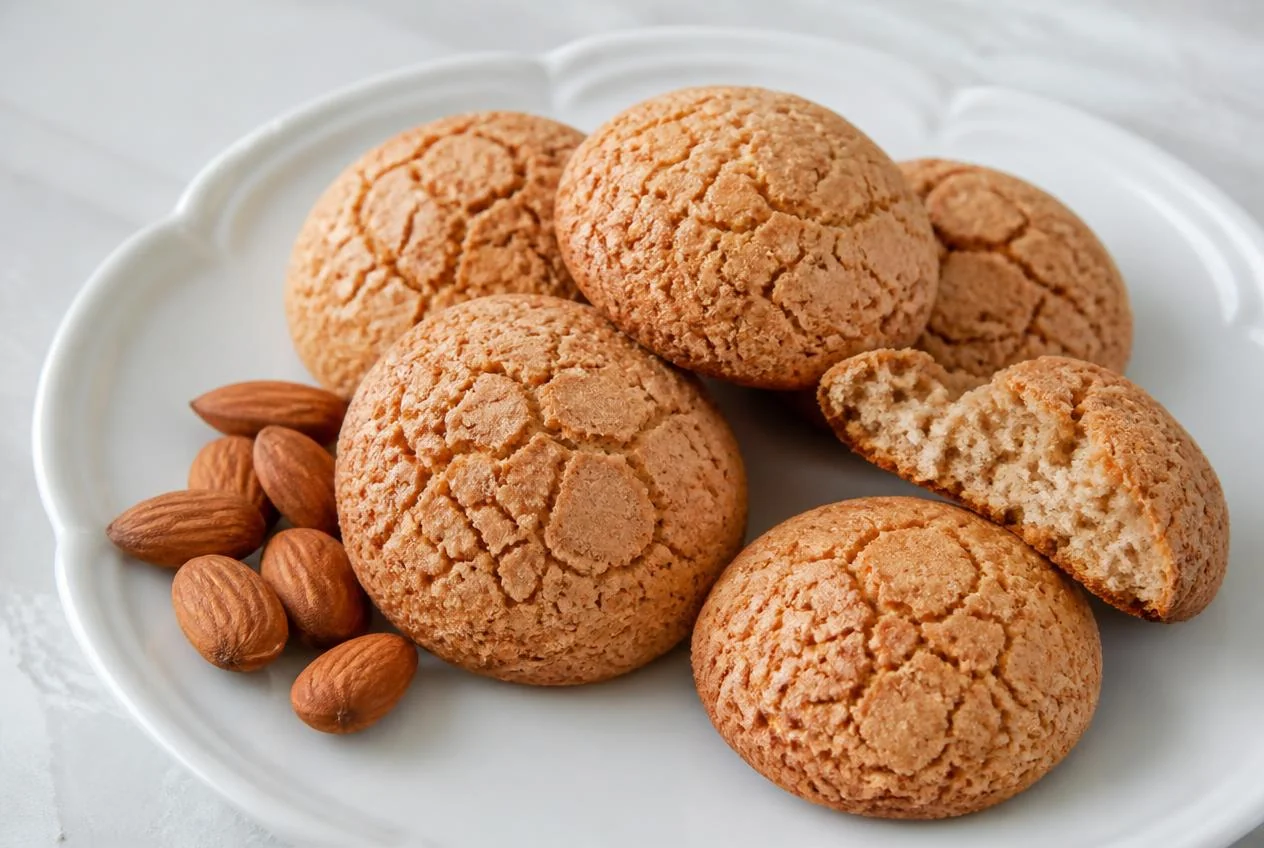 Bottiglia e bicchierino di amaretto di Santeramo in Colle con mandorle