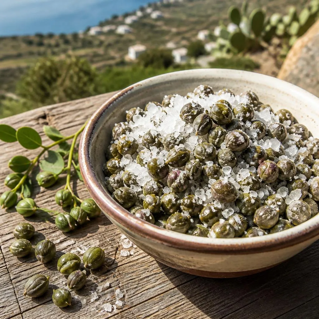 Capperi delle Isole Eolie DOP sotto sale marino delle isole di Salina e Lipari
