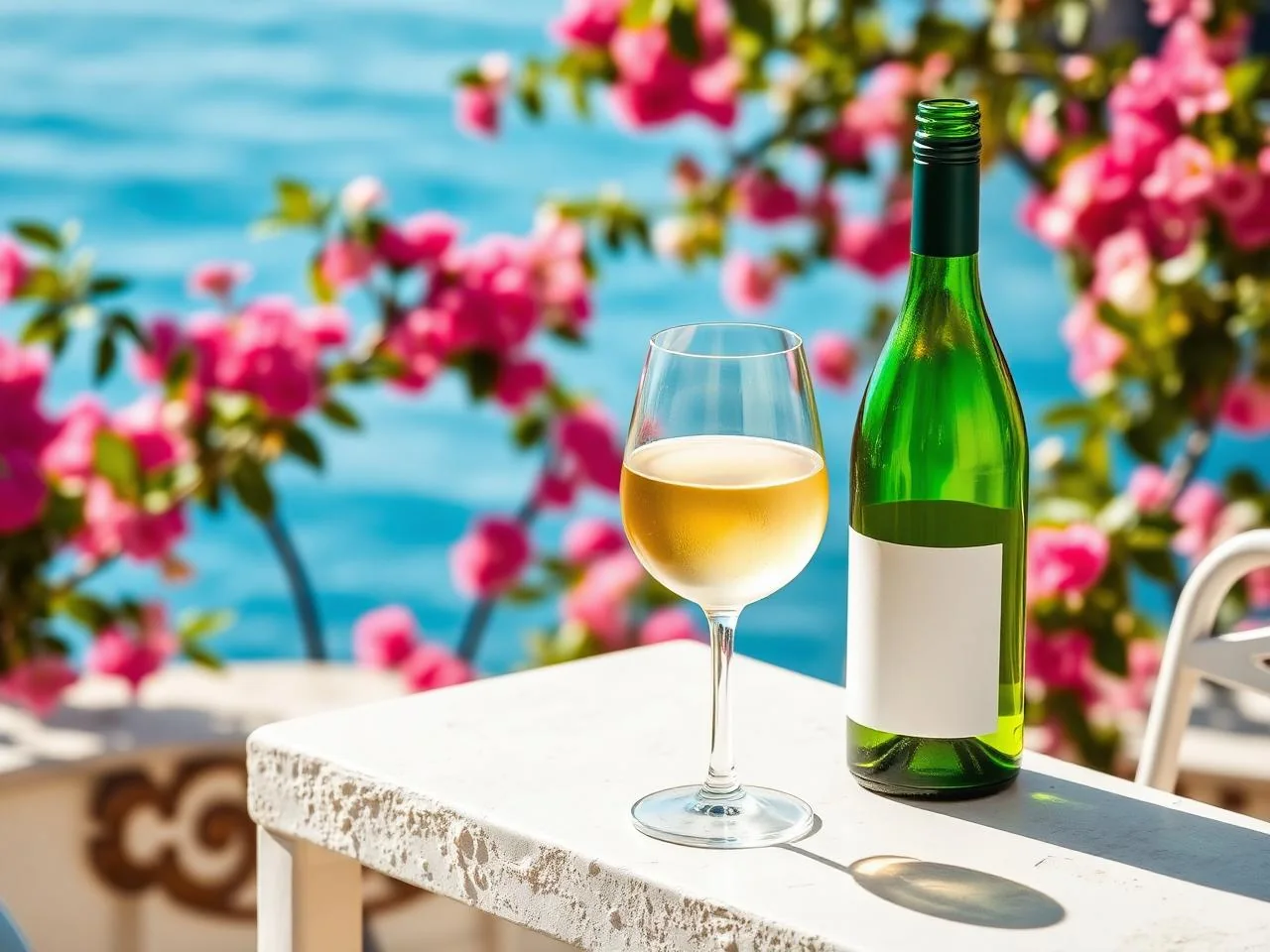 Bottiglia di Capri DOC dell'isola azzurra