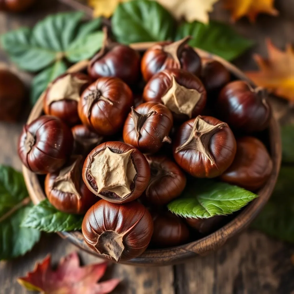 Castagne di Vallerano DOP con riccio in cesta di vimini