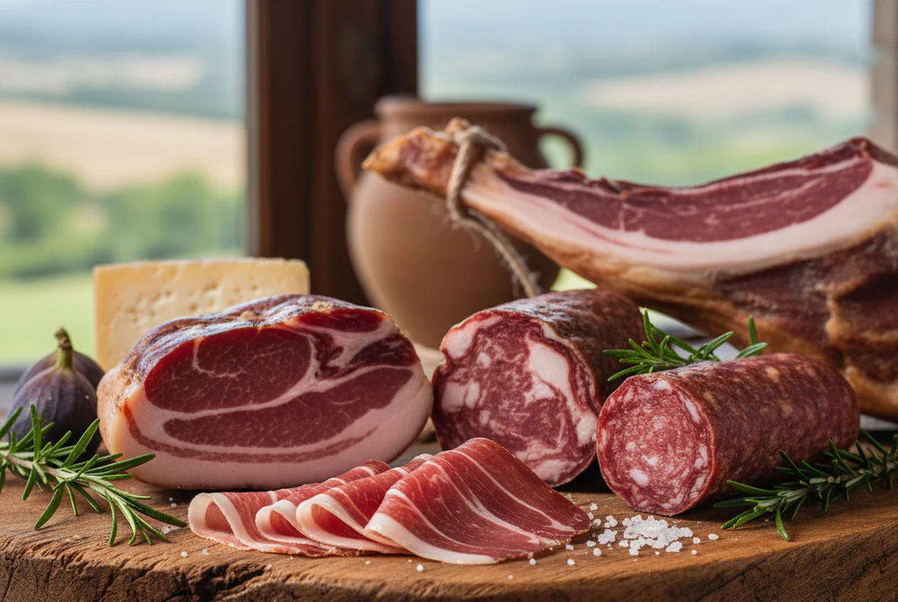 Suini di razza Cinta Senese allo stato semibrado