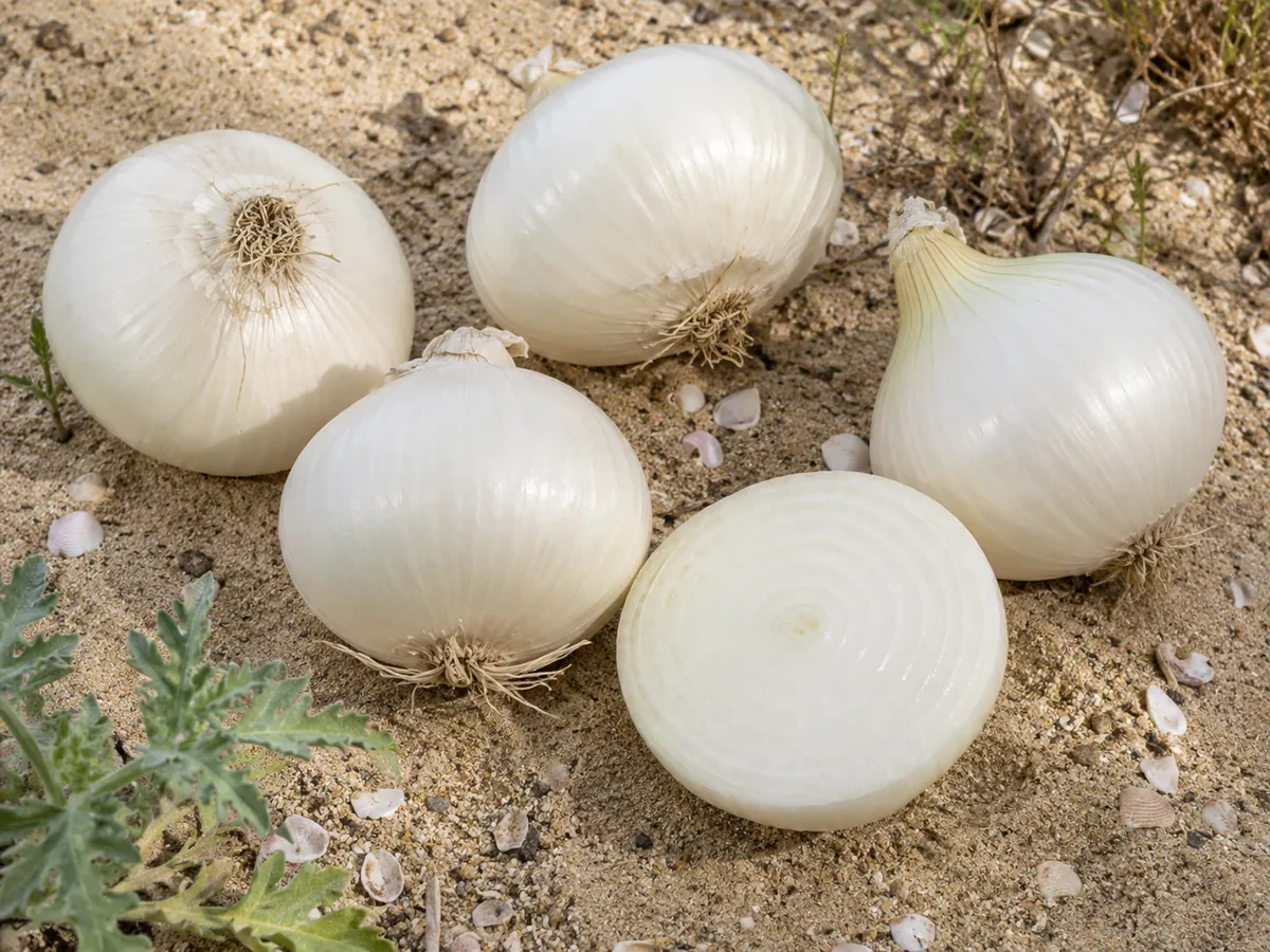 Cipolle bianche di Margherita IGP appena raccolte